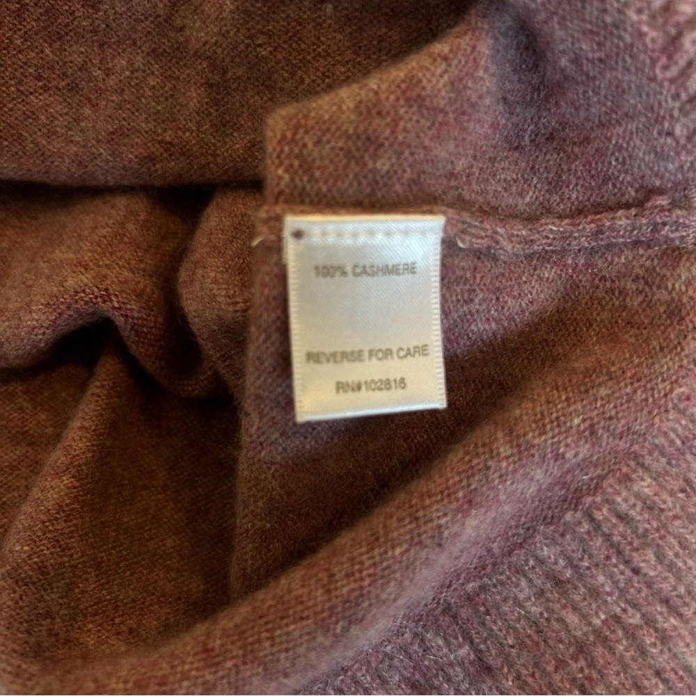Garnet Hill Sweater 100% Cashmere Soft Pullover Crew Ruffle Hem Dusty Rose XS - Picture 5 of 5